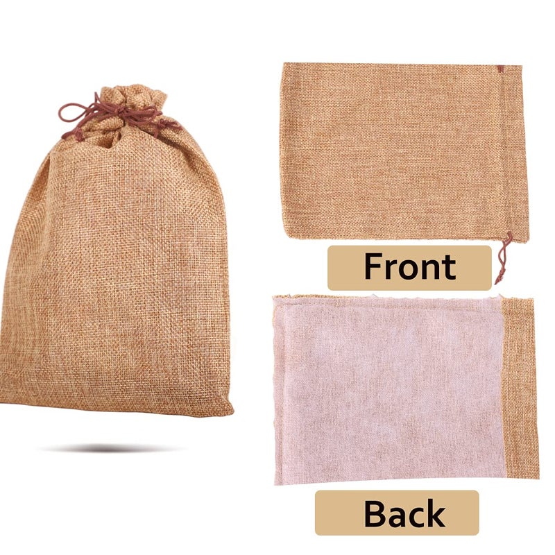 LYSXP 50PCS Burlap Bags with Drawstringï¼Œ7x9 Inch Drawstring Gift Bag Jewelry Pouches for Wedding Party Favors, DIY Craft Christmas Presents - Image 3